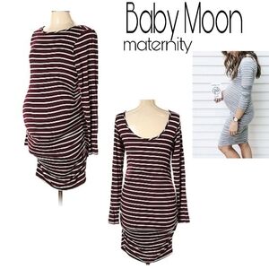 Baby Moon maternity striped dress.  Sz Med